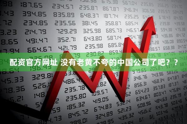 配资官方网址 没有老黄不夸的中国公司了吧？？
