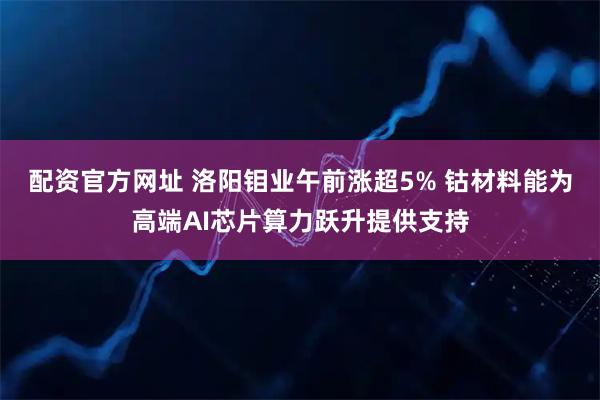 配资官方网址 洛阳钼业午前涨超5% 钴材料能为高端AI芯片算力跃升提供支持